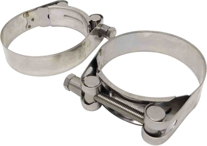 RS PRO Stainless Steel 304 Bolt Head Hose Clamp, 28mm Band Width, 104 → 112mm ID