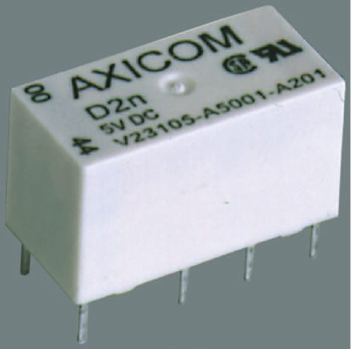 TE Connectivity PCB Mount Non-Latching Relay, 10V dc Coil, 3A Switching Current, DPDT