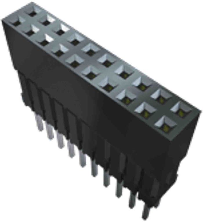 Samtec ESQ Series Straight Through Hole Mount PCB Socket, 64-Contact, 2-Row, 2.54mm Pitch, Solder Termination
