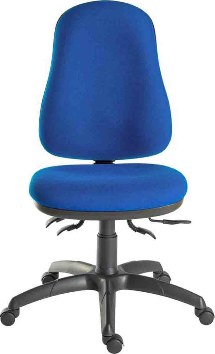 RS PRO Blue Fabric Typist Chair 150kg Weight Capacity