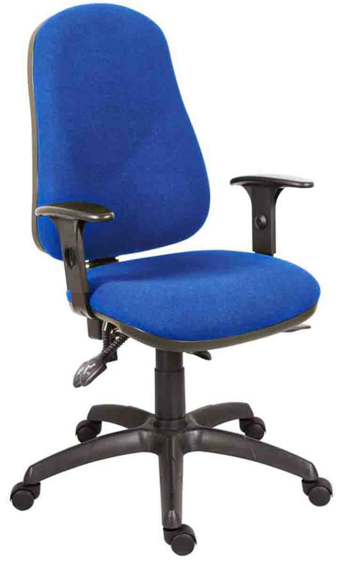 RS PRO Blue Fabric Typist Chair 150kg Weight Capacity