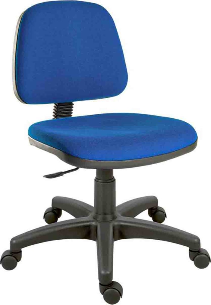 RS PRO Blue Fabric Typist Chair 90kg Weight Capacity