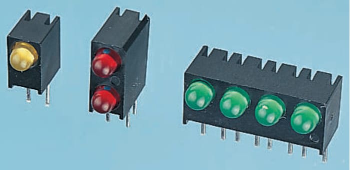 Dialight3 V Green LED Through Hole, 553-0122