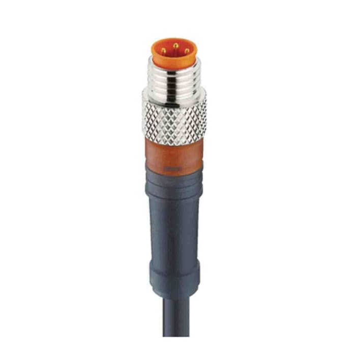 lumberg automation rsmv series straight male m8 to free end cordset 3 core 2m cable