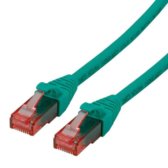 Câble Ethernet Roline catégorie 6, U/UTP, Vert, Longueur 20m LSZH, avec connecteur LSZH