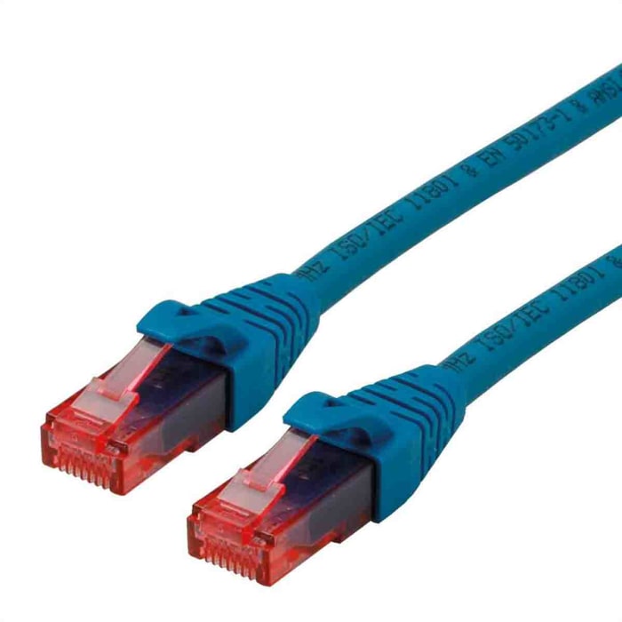 Câble Ethernet Roline catégorie 6, U/UTP, Bleu, Longueur 20m LSZH, avec connecteur LSZH