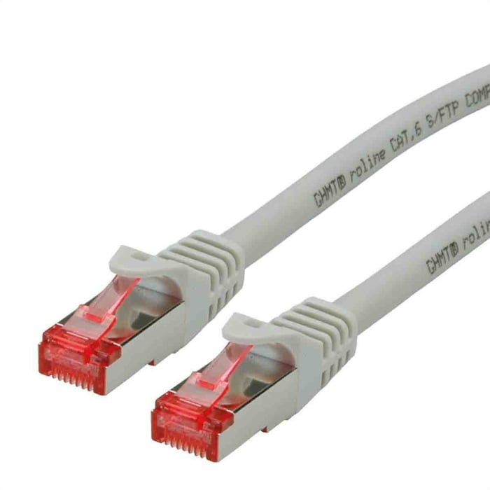 Roline Kat6 Ethernetové kabely, Šedá, Nízko dýmivý bezhalogenový 20 m 8, typ pláště: Stíněné Stíněný