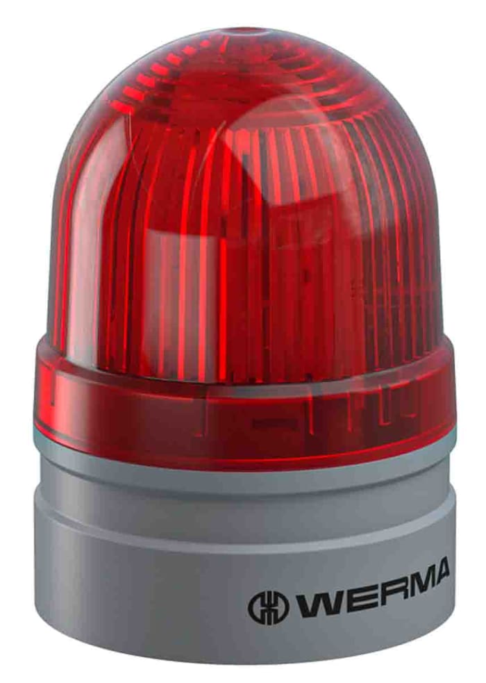 Werma EvoSIGNAL Mini Series Red Multiple Effect Beacon, 24 V, Base Mount, LED Bulb, IP66