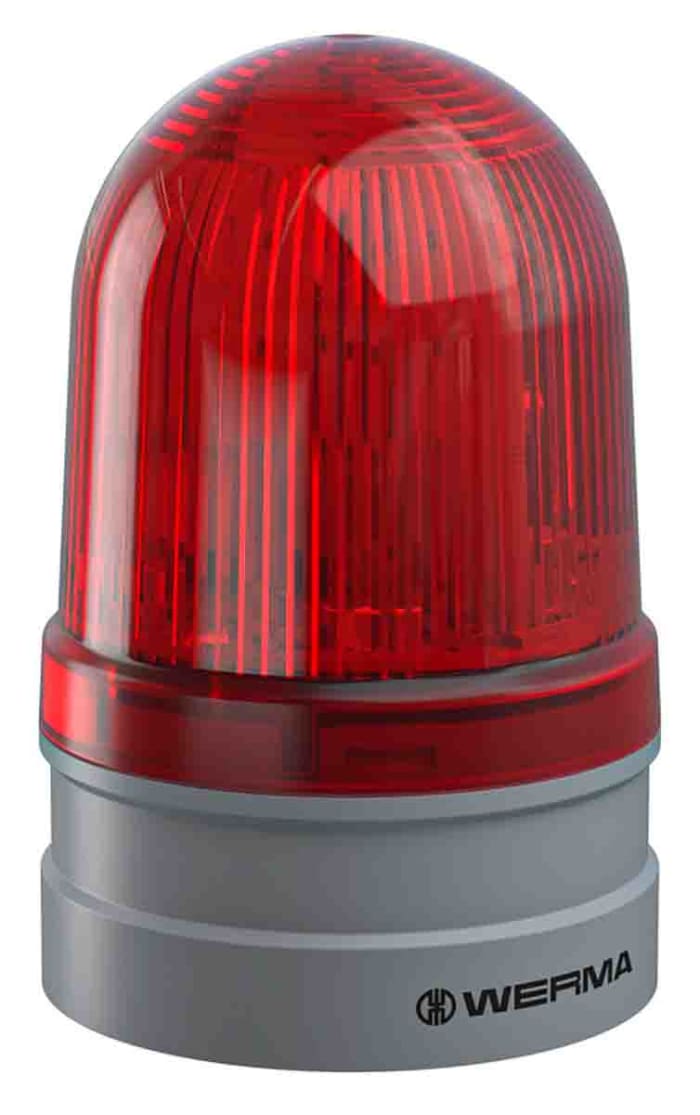 Werma EvoSIGNAL Midi Series Red Multiple Effect Beacon, 115 → 230 V ac, Base Mount, LED Bulb, IP66