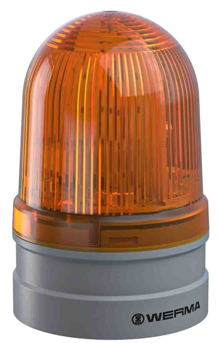 Werma EvoSIGNAL Midi Series Yellow EVS, Flashing Beacon, 115 → 230 V ac, Base Mount, LED Bulb, IP66