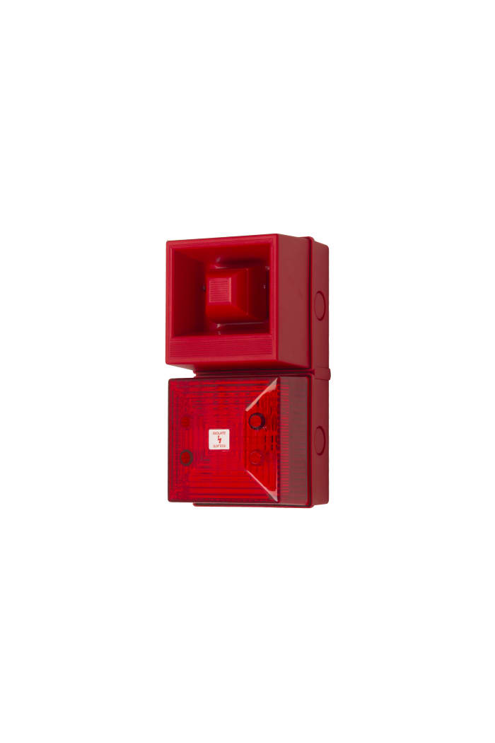 Clifford & Snell YL40 Series Red Sounder Beacon, 24 V dc, IP65, Fixed Mount, 108dB at 1 Metre