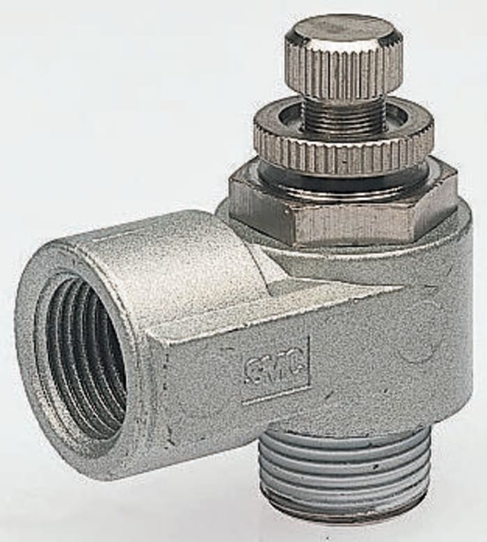 Regulador de caudal SMC EAS2200-F01-S, Macho R 1/8, 1/8 pulgadas x 1/8 pulgadas