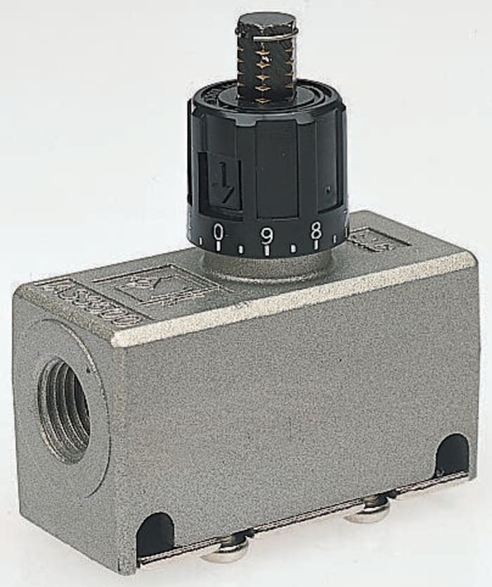 SMC AS Series Threaded Flow Regulator, G 1/4 Female Inlet Port x G 1/4 Female Outlet Port