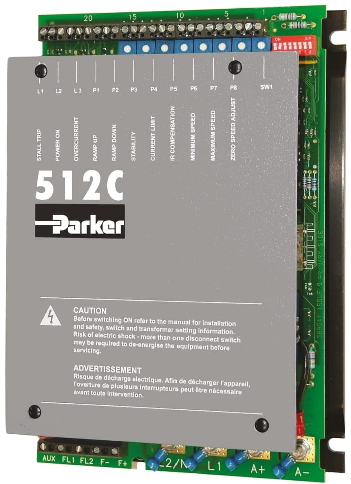 Parker DC Motor Controller, 110 → 115 V, 220 → 240 V, 380 → 415 V, 1 Phase, 4 A, 360 V dc