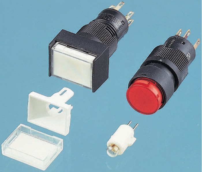 Omron Yellow Rectangular Push Button Lens