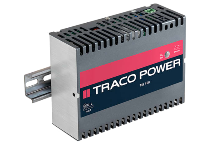 TRACOPOWER TIS Switched Mode DIN Rail Power Supply, 115V ac ac Input, 24V dc dc Output, 6A Output