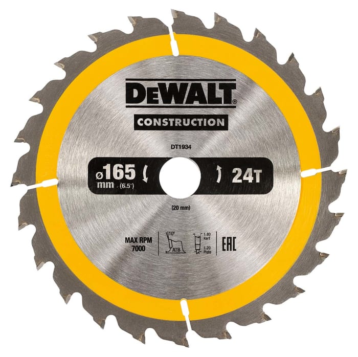 Dewalt construction saw blade top