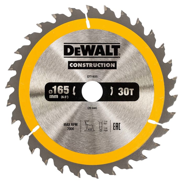 Dewalt 165 circular saw blade top