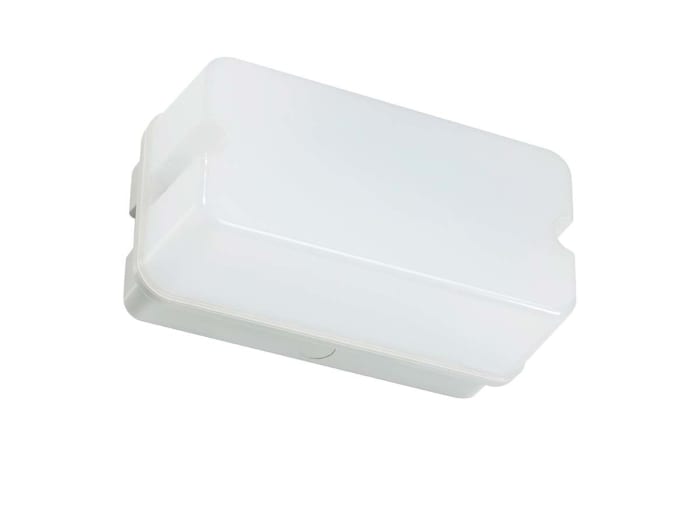 RS PRO Rectangular LED Bulkhead Light, 8 W, 100 → 277 V ac, , Lamp Supplied, IP65