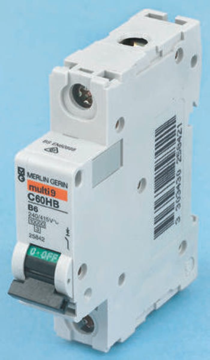 Merlin Gerin C60HB MCB Mini Circuit Breaker2P, 2A Curve B, 415V AC, 10 kA Breaking Capacity