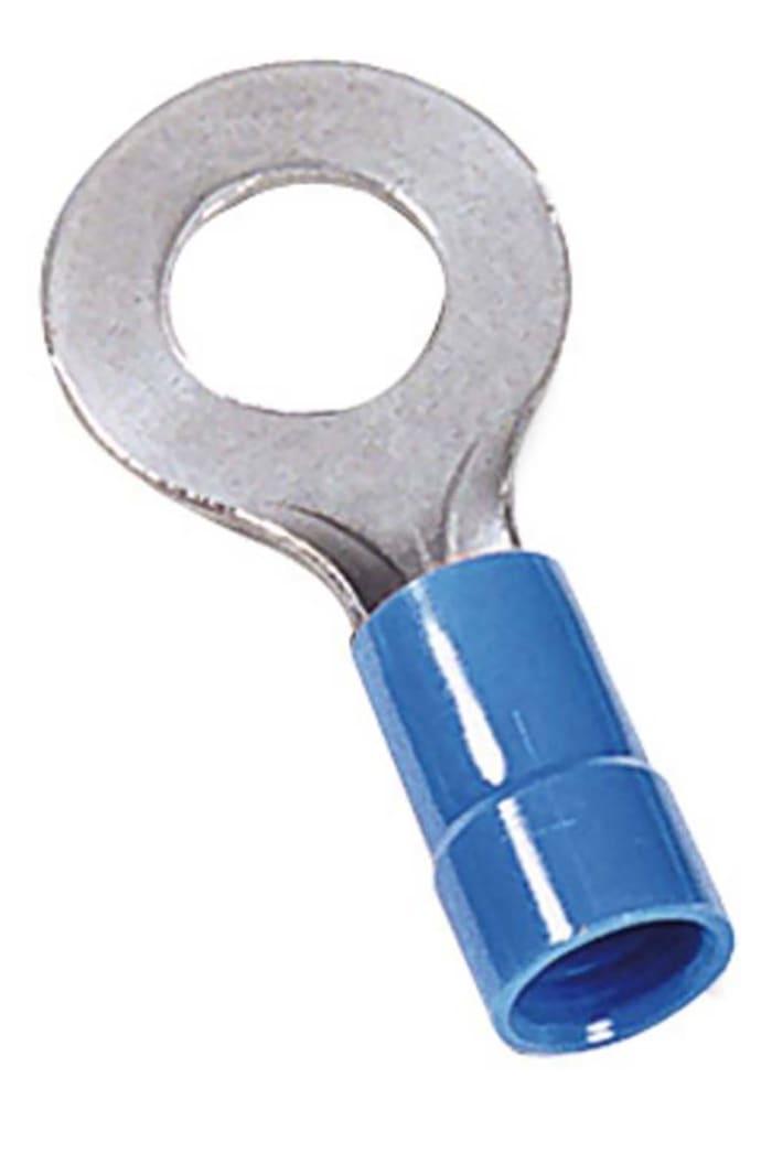 MECATRACTION, N Insulated Ring Terminal, M6 Stud Size to 2,5mm² Wire Size, Blue