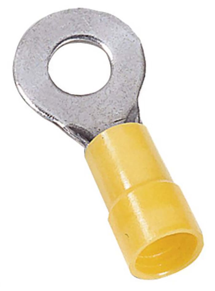 Cosses à œillet MECATRACTION, Isolée, Jaune, 6mm², M5, 9.6mm