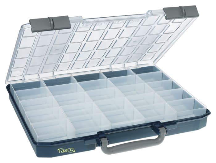 Boite compartimentée Raaco, 25 Compartiments, Plastique, 55mm x 425mm x 330mm