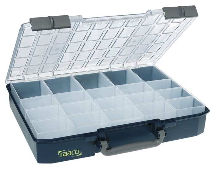 Boite compartimentée Raaco, 20 Compartiments, Plastique, 80mm x 415mm x 330mm