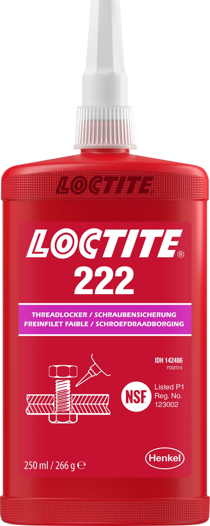 267359 Loctite, Loctite Loctite 222 Purple Threadlocking Adhesive, 250 ml,  6 h Cure Time, 200-9740