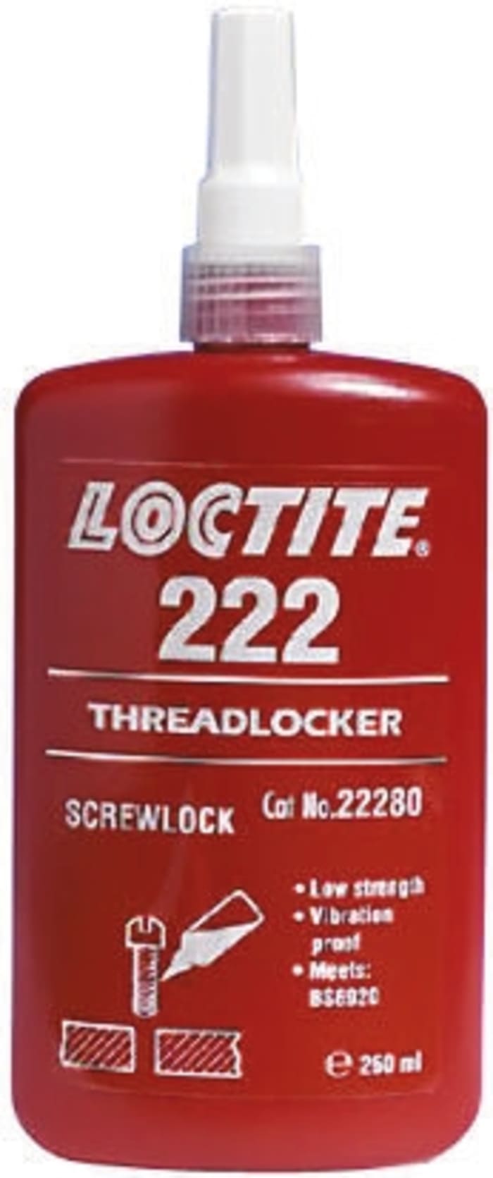 267359 Loctite Loctite Loctite 222 Purple Threadlocking Adhesive, 250 ml, 6 h Cure Time 200