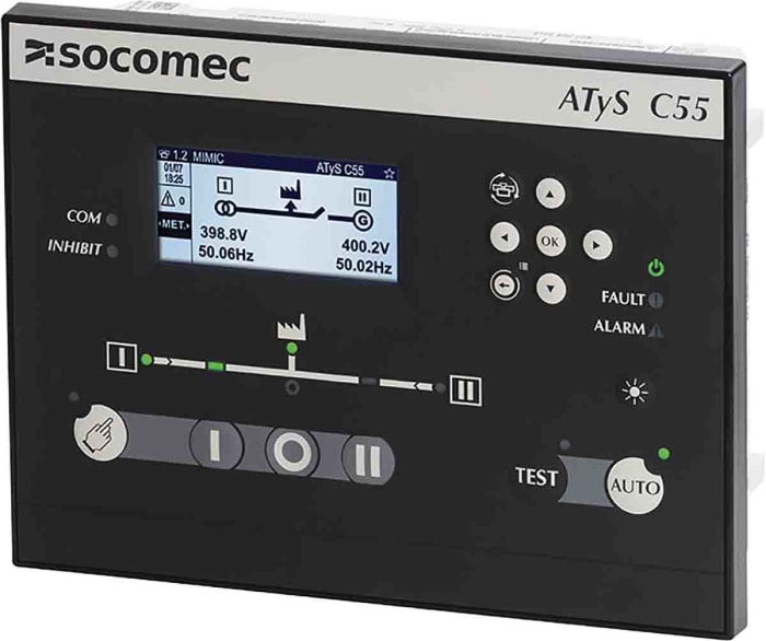 Socomec ATyS C55 Series Controller, 480 V Supply, Relay Output, 6-Input, Digital Input