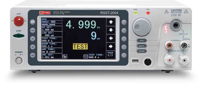 RS PRO | RS PRO RSST-2004 Insulation Tester, 50 V Min, 5000 V Max CAT I ...