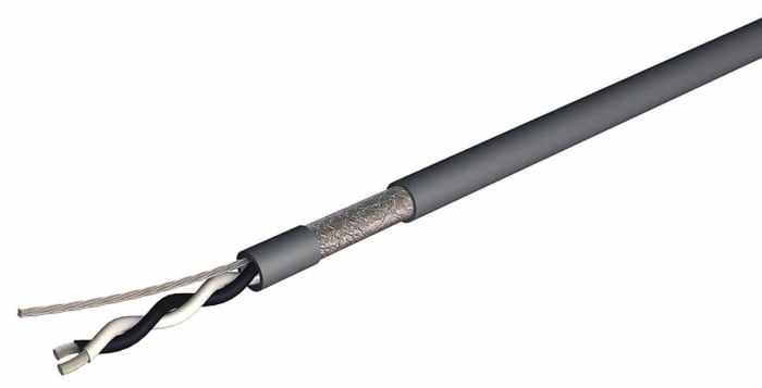 RS PRO Data Cable, 2 Cores, 0.34 mm², Screened, 22 AWG, 100m, Screened Shield