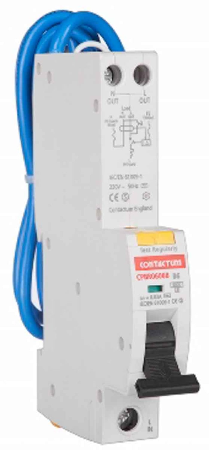 Disjoncteur différentiel magnéto-thermique Contactum 10A 1P, sensibilité 30mA Type B, Montage rail DIN, CPBR