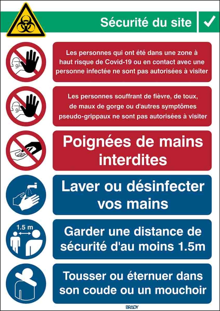 Safety Poster, Laminated Polyester B-7541, French, 371 mm, 262mm