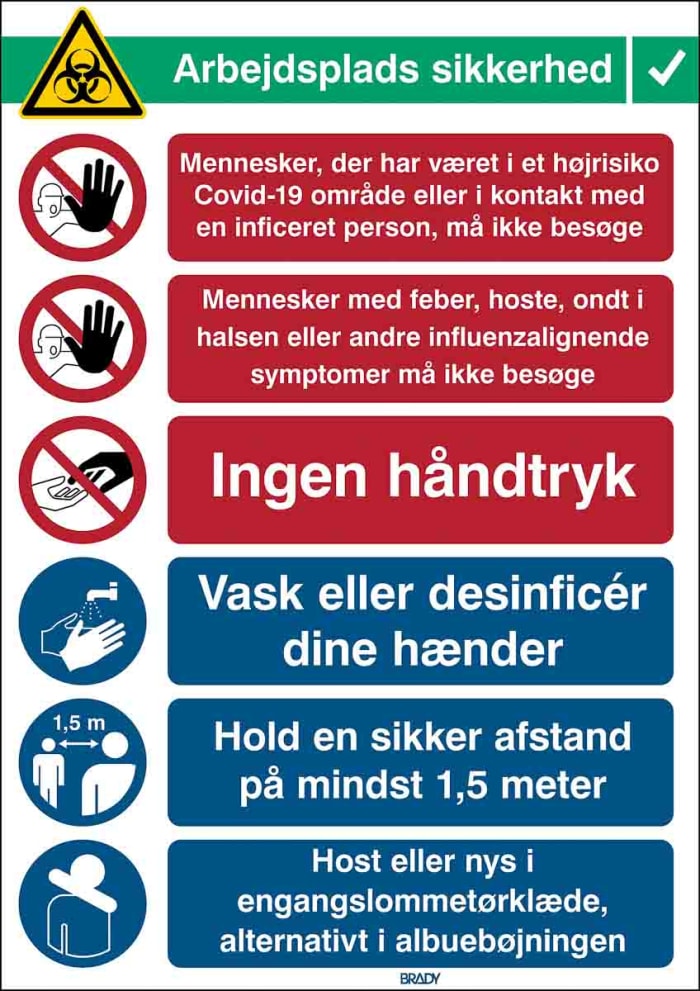 Safety Poster, PP, Danish, 371 mm, 262mm
