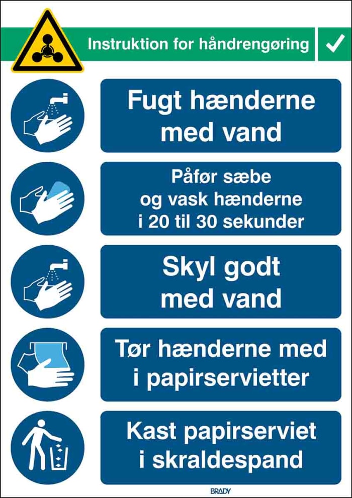 Brady Safety Poster, Polypropylene, Danish 371 mm 262 mm