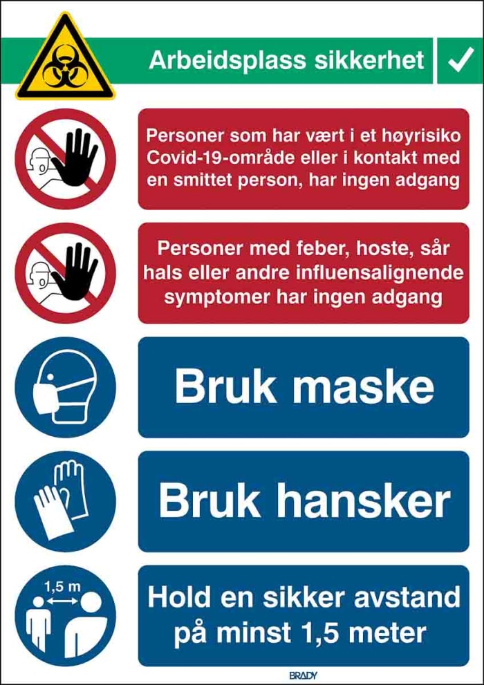 Safety Poster, PP, Norwegian, 371 mm, 262mm