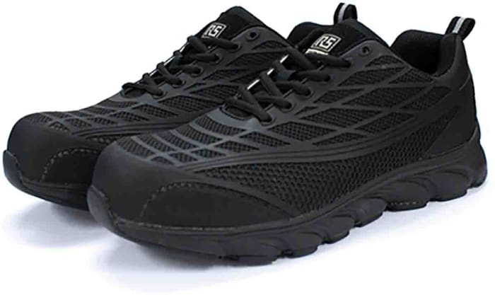 RS PRO Men's Black Fibreglass  Toe Capped Safety Trainers, UK 10, EU 44