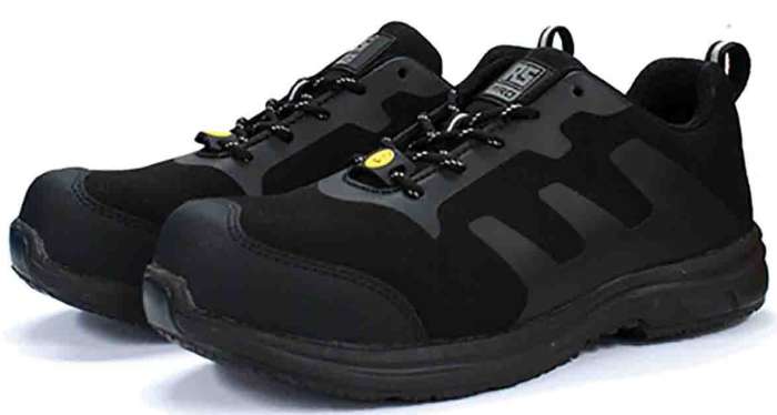 RS PRO Women's Black Fibreglass Toe Capped Safety Trainers, UK 5, EU 38