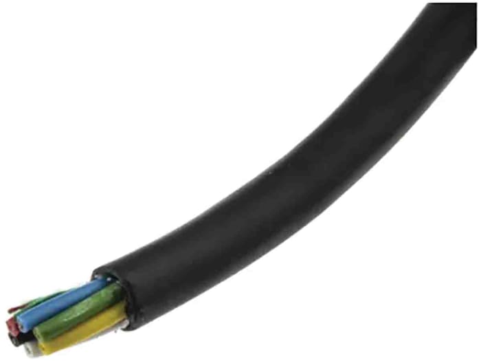Cable de datos RS PRO de 6 conductores, 0,5 mm², 20 AWG, long. 500m, Ø ext. 8.2mm, funda de PVC Negro