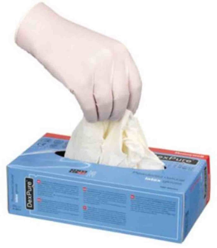 Honeywell Safety White Powder-Free Latex Disposable Gloves, Size 8, Medium, 100 per Pack