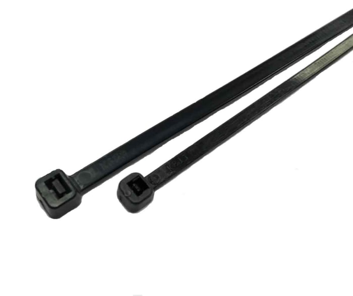 RS PRO Cable Tie Kit, 203mm x 3.6 mm, Black Nylon, Pk-100