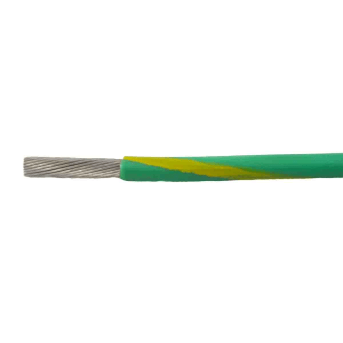 67025 GY321 Alpha Wire, Alpha Wire 67025 Series Green/Yellow 0.25 mm² Hook  Up Wire, 24 AWG, 32/0.10 mm², 50m, Polyphenylene Ether Insulation, 201-2723