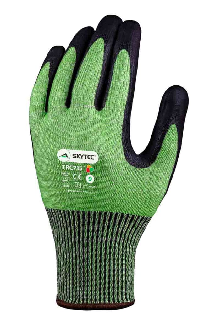 Guantes de trabajo Verde, Negro Skytec, talla 9