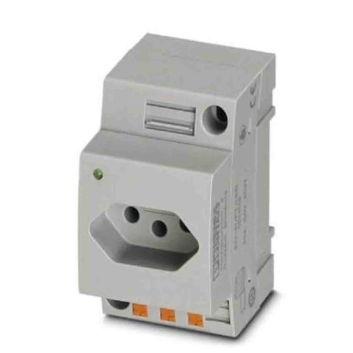 Phoenix Contact Brazil Mains Socket Grey, 10A, DIN Rail Polyamide, 250 V, Push-in