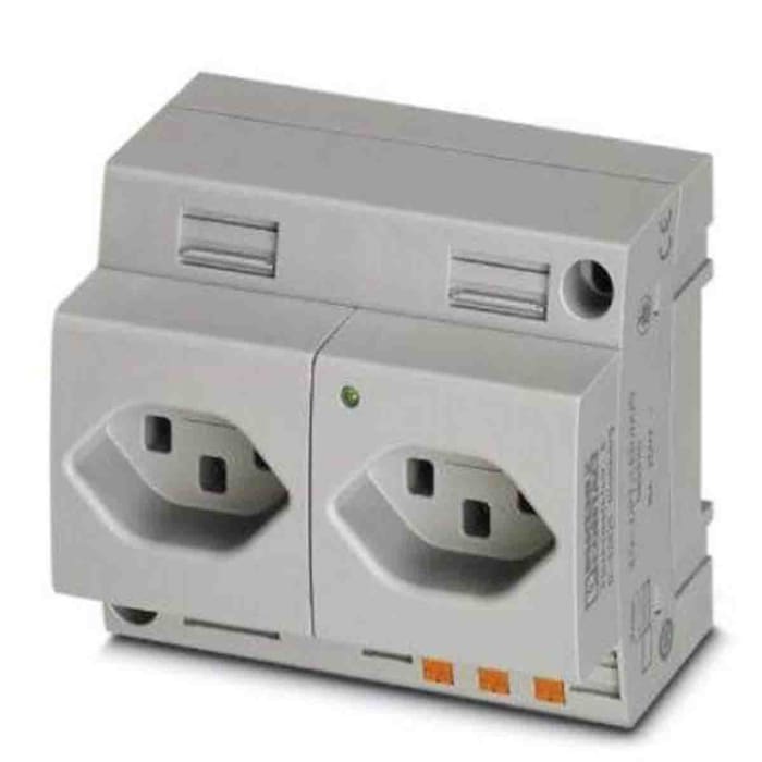 Phoenix Contact Switzerland Mains Socket Grey, 16A, DIN Rail Polyamide, 250 V, Push-in