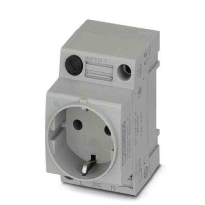 Phoenix Contact Germany Mains Socket Grey, 16A, DIN Rail Polyamide, 250 V, Screw