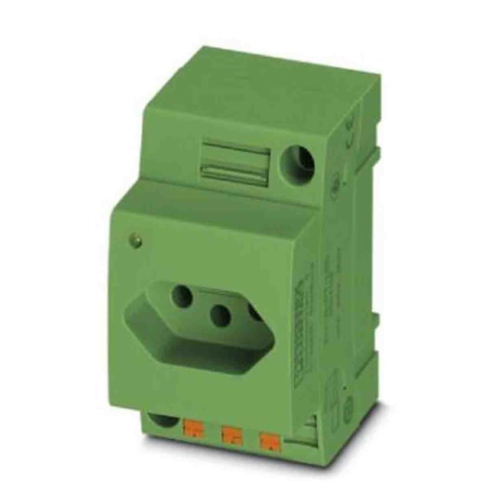 Phoenix Contact Brazil Mains Socket Green, 10A, DIN Rail Polyamide, 250 V, Push-in