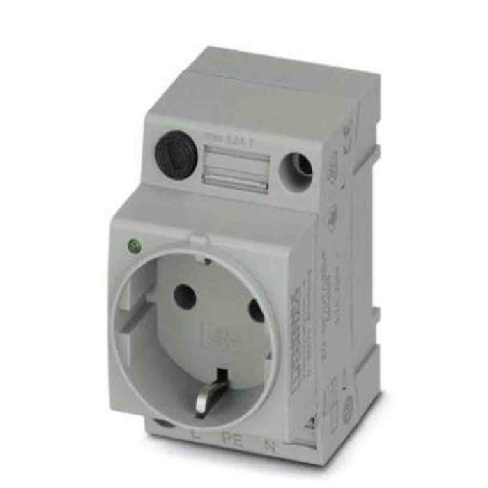Phoenix Contact Germany Mains Socket Grey, 16A, DIN Rail Polyamide, 250 V, Screw